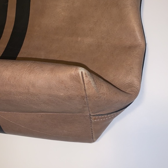 Madewell Tan Leather Crossbody Bag with Black Stripes - Picture 6 of 10